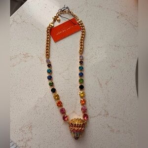 NWT Kurt Geiger Rainbow Crystal Bird Statement Necklace